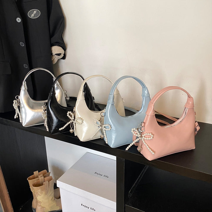 Damen Hobo-Handtasche mit elegantem, glänzendem Obermaterial und abnehmbarem Schulterriemen Nord Taschen