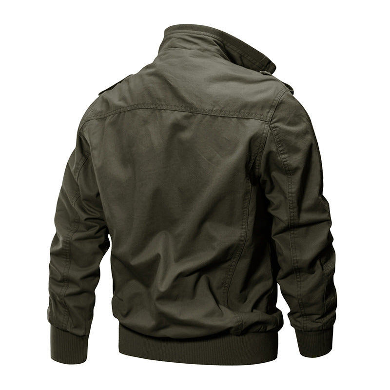 Herren  leichter Urban-Fieldbomber aus gewaschenem Canvas mit Reißverschluss-Brusttaschen und elastischem Bund Nord Taschen
