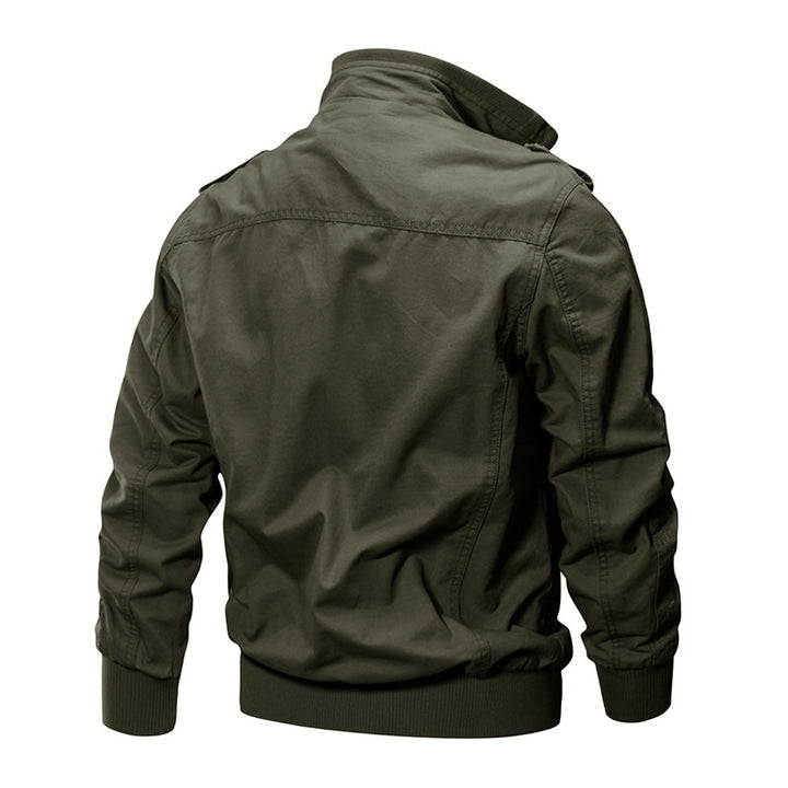 Herren  leichter Urban-Fieldbomber aus gewaschenem Canvas mit Reißverschluss-Brusttaschen und elastischem Bund Nord Taschen