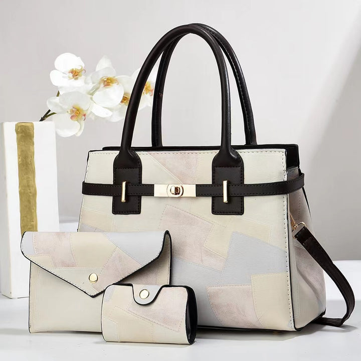 Damen elegante Handtasche mit geometrischem Design und abnehmbaren Fächern Nord Taschen