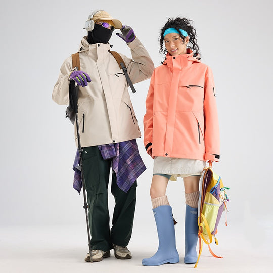 Herren Wasserdichte Outdoor-Softshelljacke mit Kapuze, hohem Stehkragen & Reißverschlusstaschen Nord Taschen