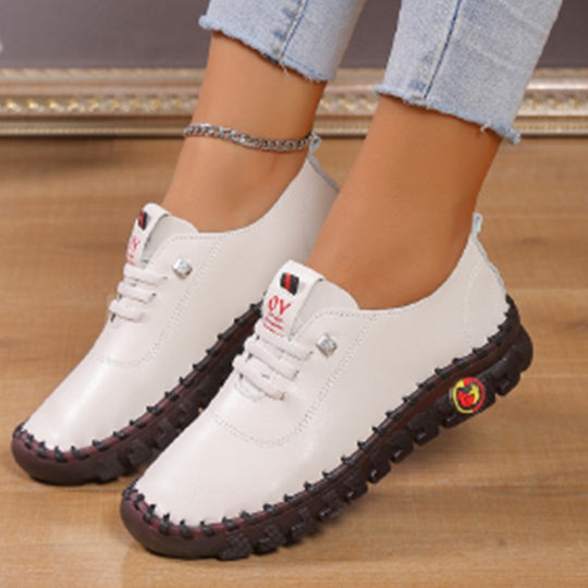 Damen Leichter, weicher Slipper mit handgenähter Gummisohle und elastischer Schnürung Nord Taschen