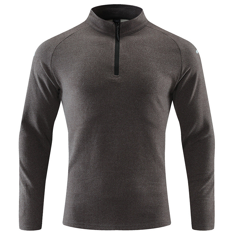 Herren Atmungsaktives Funktions-Langarmshirt mit Stehkragen und kurzem Reißverschluss Nord Taschen