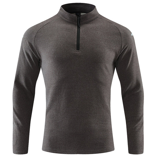 Herren Atmungsaktives Funktions-Langarmshirt mit Stehkragen und kurzem Reißverschluss Nord Taschen