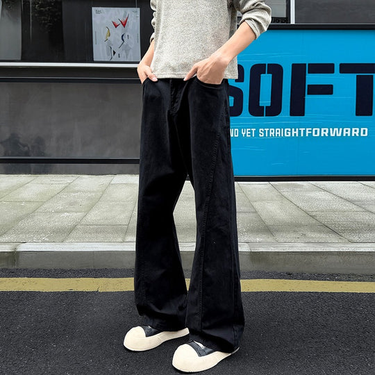 Herren Weit geschnittene Canvas-Hose mit extra weitem Bein und tiefem Schritt Nord Taschen