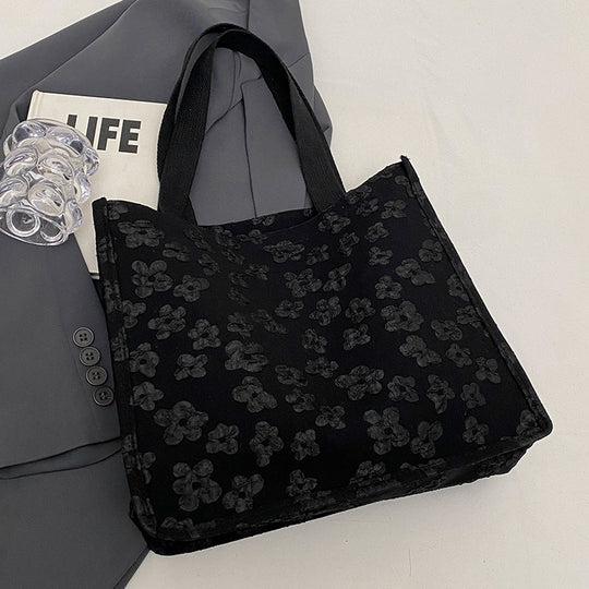Damen Jute-Tragetasche mit floralen Applikationen Nord Taschen