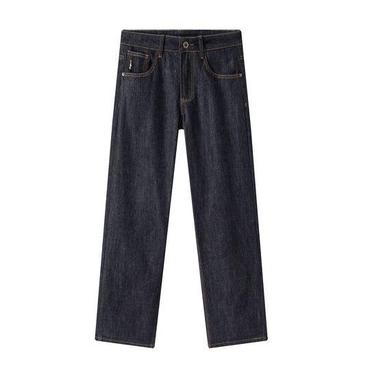 Damen Gerade geschnittene hochgeschnittene Jeans aus robustem Denim Nord Taschen