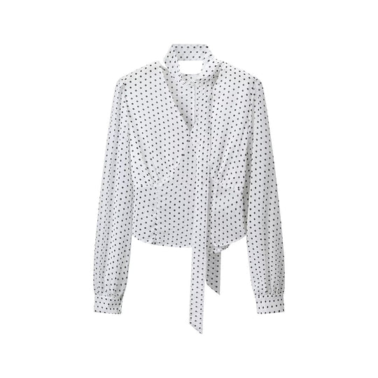 Damen Wickelbluse mit Bindeschal, V-Ausschnitt und Polka-Dot-Optik Nord Taschen