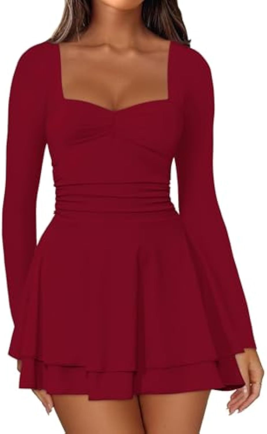 Damen Elegantes Kleid mit langen Ärmeln Nord Taschen