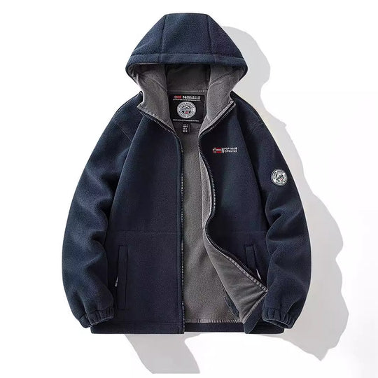 Damen Kapuzen-Fleecejacke mit Teddyfutter und durchgehendem Reißverschluss Nord Taschen