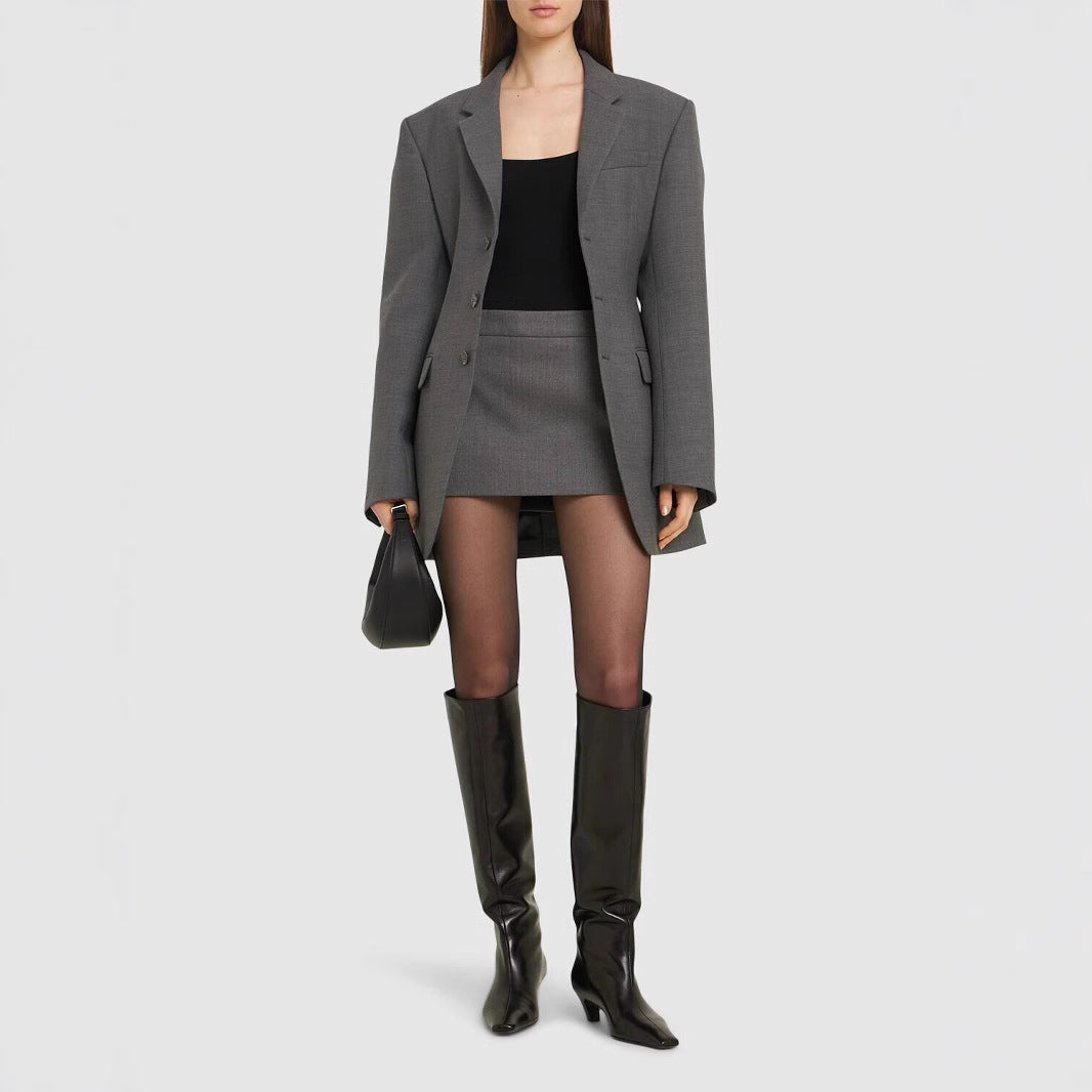 Damen Oversize-Blazer mit langer Silhouette und markanter Schulterpartie Nord Taschen