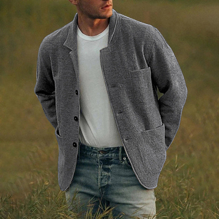 Herren lässige Wolljacke mit modernem Schnitt und praktischen Taschen