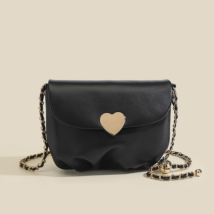 Damen Clutch-Tasche mit Herzverschluss und elegantem Kettenriemen Nord Taschen