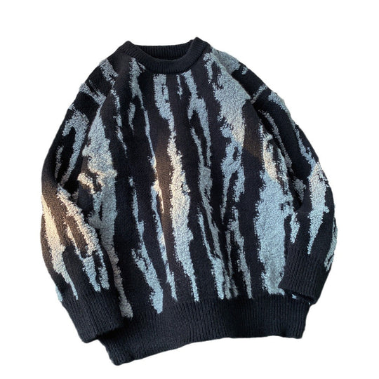 Damen Gemütlicher Strickpullover mit einzigartigem Wellenmuster Nord Taschen