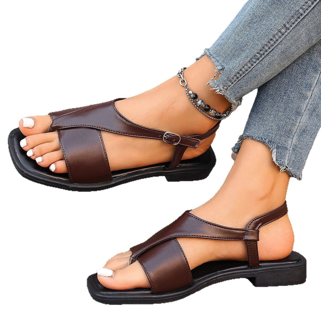 Damen Zehentrenner-Sandalen mit modischem Riemendesign und komfortablem Fußbett Nord Taschen