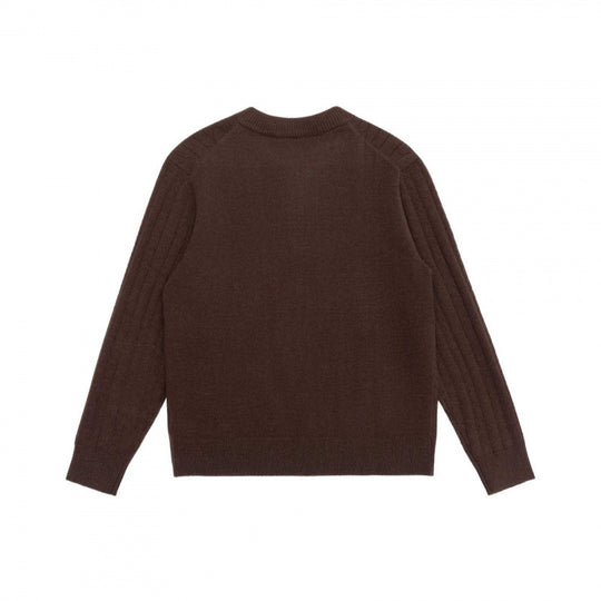 Herren Grobgerippter Halbzip-Pullover aus Merino‑Mix mit Stehkragen Nord Taschen