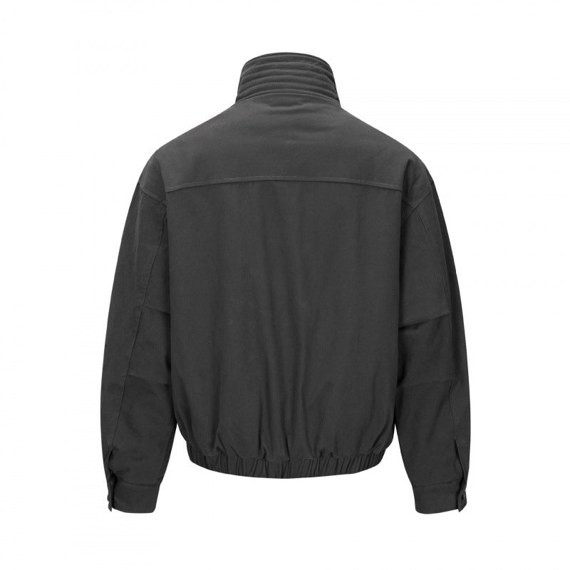 Herren Kurzblouson im Field-Look mit verstärktem Stehkragen, markanter Knopfleiste und Tunnelzugsaum Nord Taschen