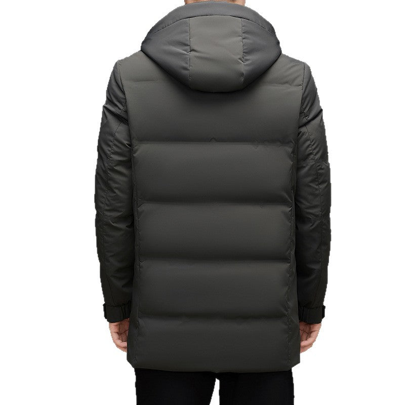 Herren Wattierte Kapuzen-Steppjacke mit verlängertem Schnitt und winddichter Membran Nord Taschen