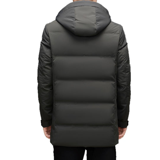 Herren Wattierte Kapuzen-Steppjacke mit verlängertem Schnitt und winddichter Membran Nord Taschen