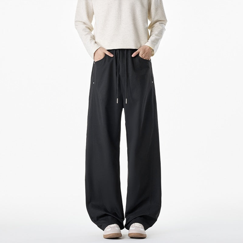 Damen Weit geschnittene Loungehose mit Kordelzug, hoher Taille und tiefen Eingrifftaschen Nord Taschen
