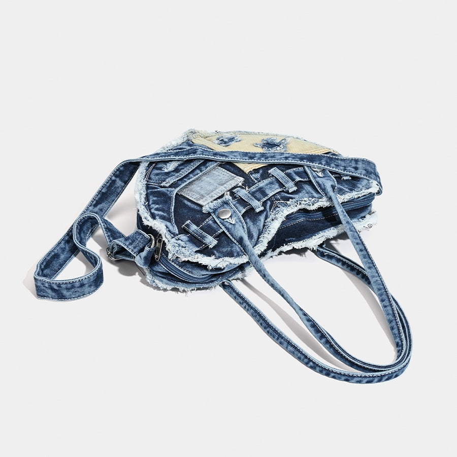 Damen Herzförmige Denim-Handtasche mit verspieltem Design Nord Taschen