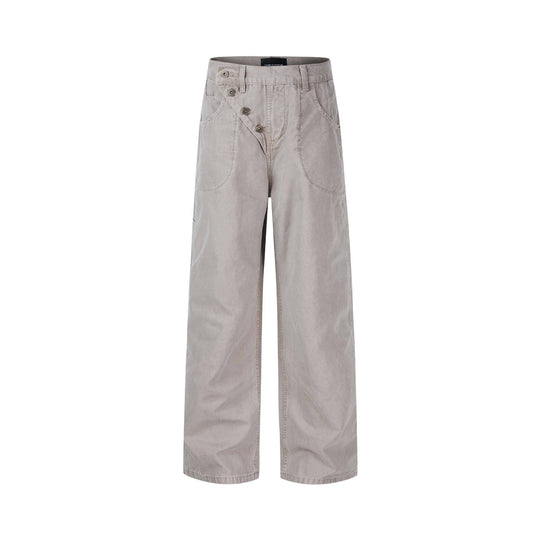 Damen High-Waist Culotte-Hose mit asymmetrischer Knopfleiste Nord Taschen