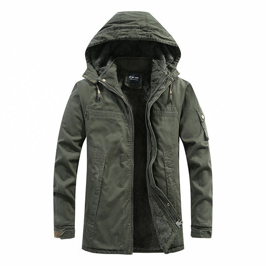 Herren Winterjacke mit abnehmbarer Kapuze und Fleece-Futter Nord Taschen