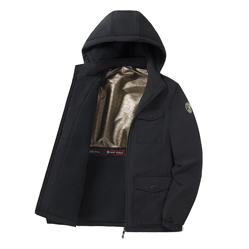 Herren Thermo-Fieldparka mit Fleece-Innenfutter, reflektierender Wärmeschicht und Kapuze Nord Taschen