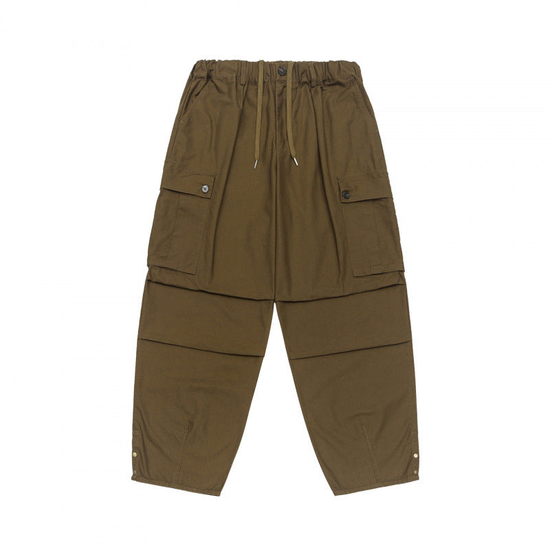 Unisex Oversize-Cargo-Hose mit Tunnelzugbund, Lagen-Detail und Druckknopfsaum Nord Taschen