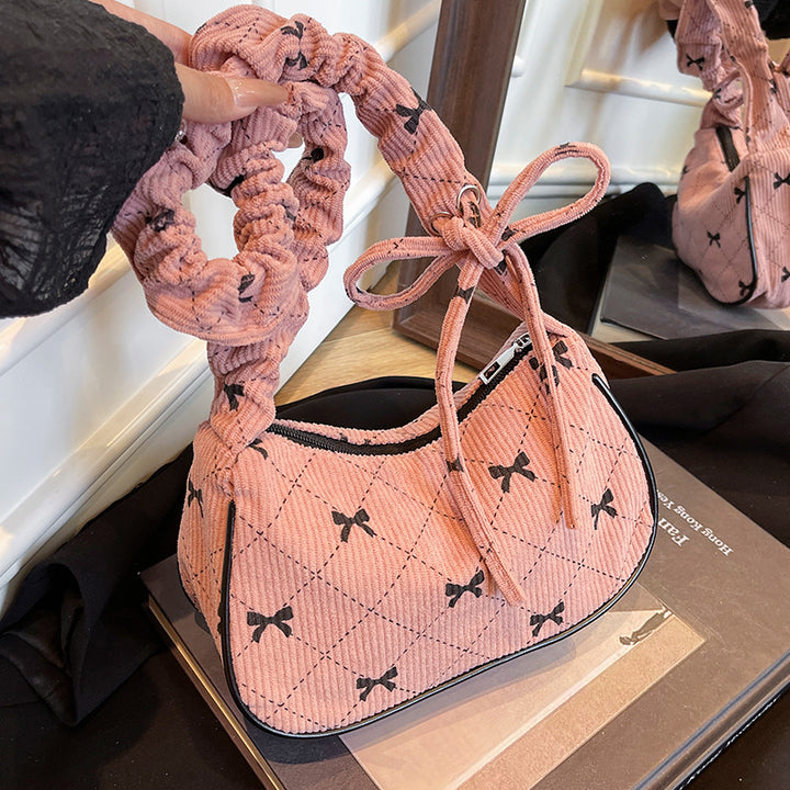 Damen Umhängetasche mit verstellbarem Kordelzug und gestreiftem Design Nord Taschen