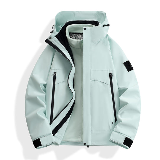 Damen wasserdichter modularer Parka mit abnehmbarer Fleece-Innenjacke und technischer Kapuze Nord Taschen