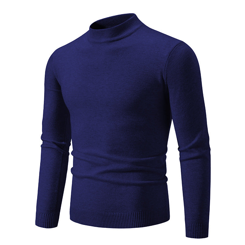 Herren Schmal geschnittener Feinstrick‑Mockneck‑Pullover mit geripptem Kragen und Saum Nord Taschen