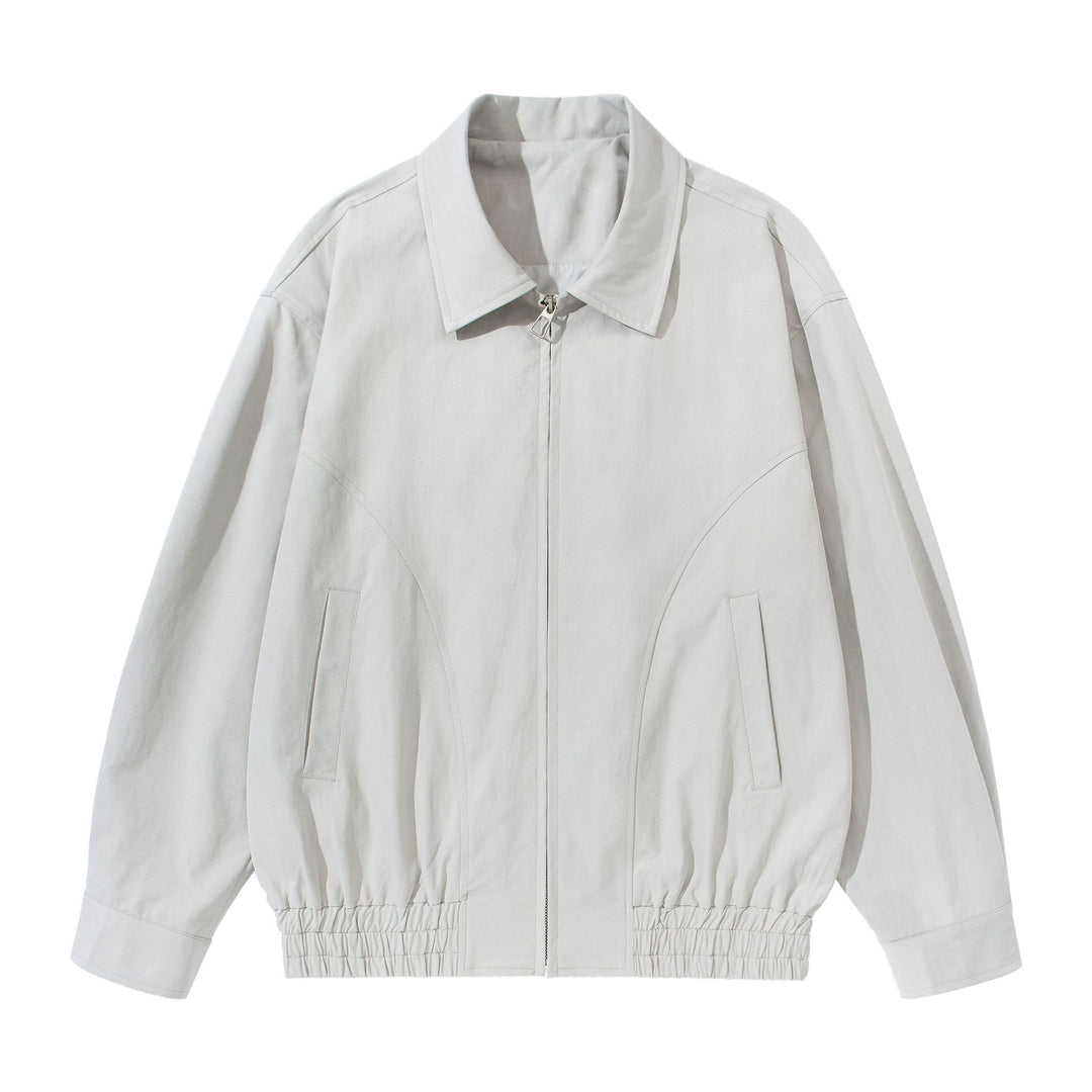 Unisex Kurz geschnittene Boxy-Blousonjacke mit Hemdkragen, verdecktem Reißverschluss und gerafftem Saum Nord Taschen