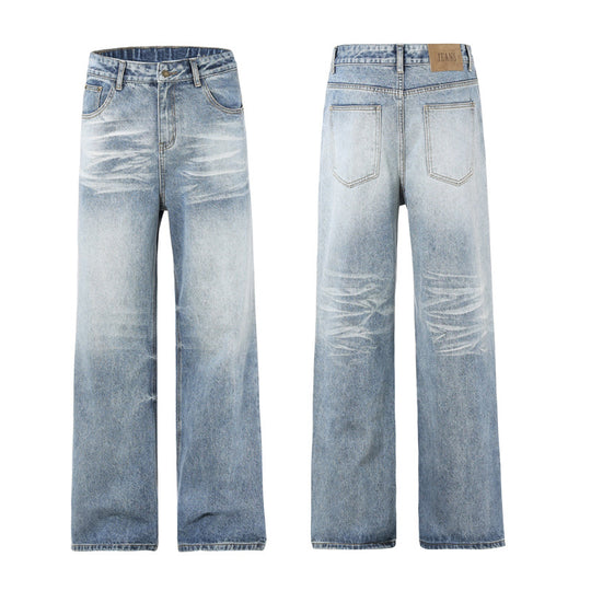 Damen Relaxed Straight-to-Flare Jeans im Vintage-Look mit extra langer Saumkante Nord Taschen