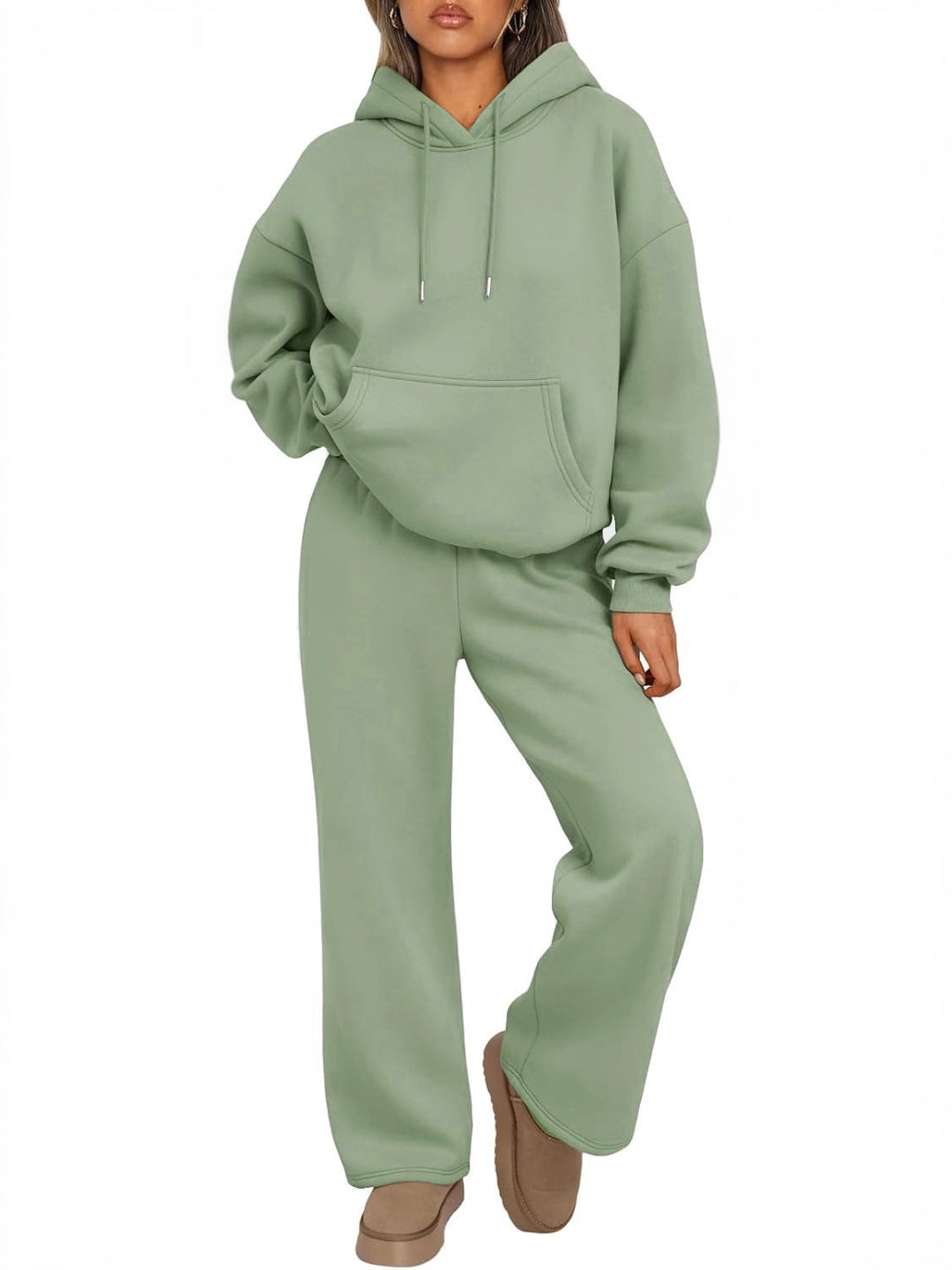 Unisex nan minimalistischer Kapuzenpullover aus French-Terry mit flachem Kordelzug und verstärkter Nackenpasse Nord Taschen