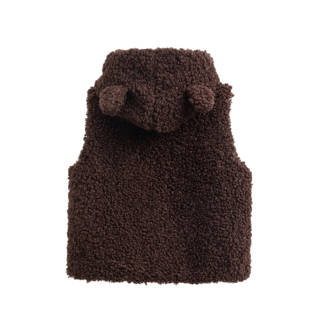 Damen nan kuschelige Teddyweste mit Kapuze und Reißverschluss Nord Taschen