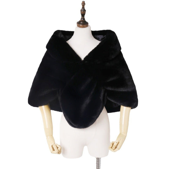 Damen Kapuzen‑Capelet aus luxuriösem Kunstpelz mit kurzem Bolero‑Schnitt Nord Taschen