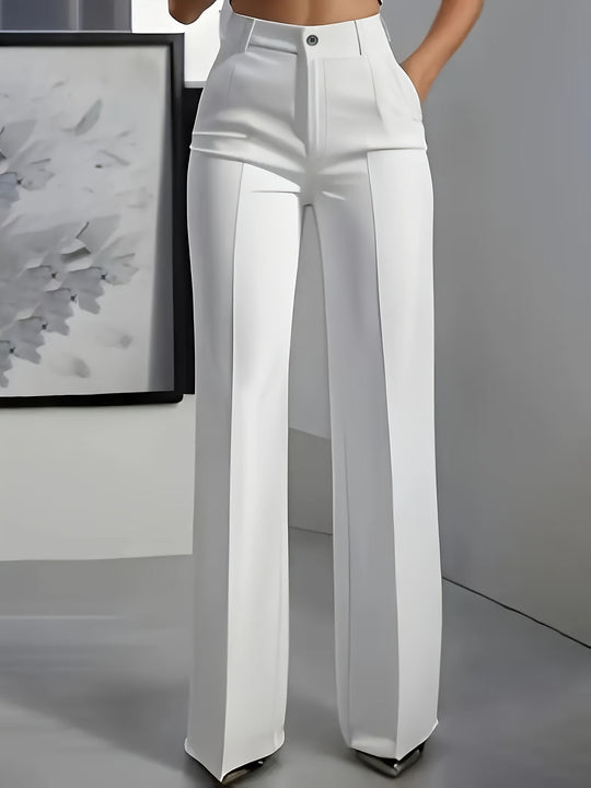 Damen Hochtaillierte Palazzo-Hose mit Bügelfalte und Eingrifftaschen Nord Taschen