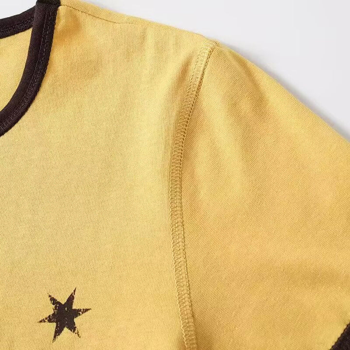 Damen Vintage T-Shirt mit Rundhalsausschnitt und auffälligem Grafikdruck