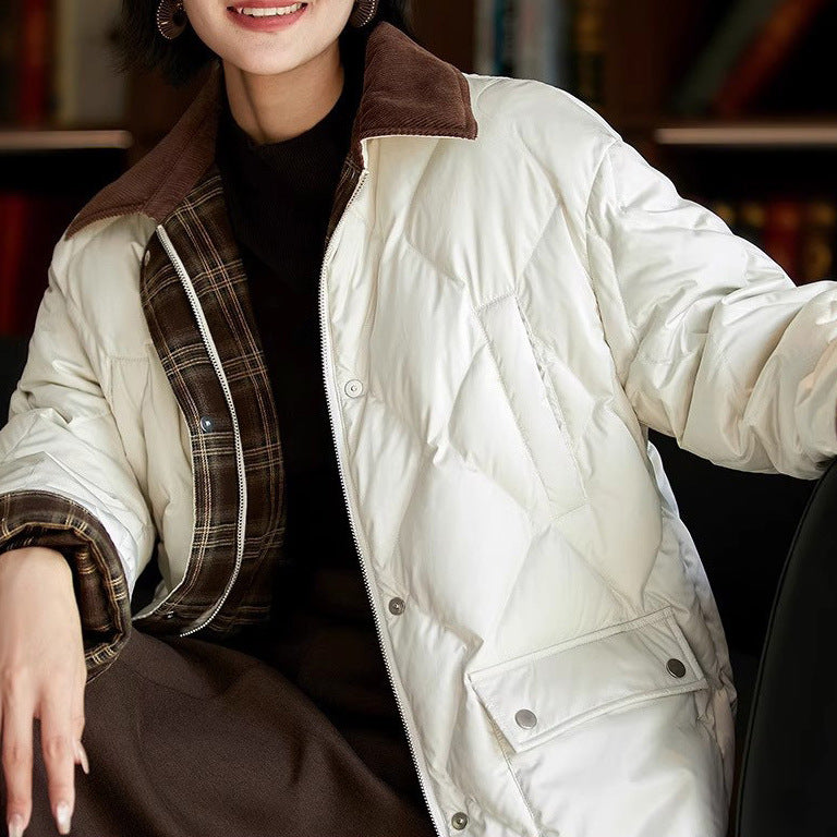 Damen Steppjacke mit karierten Akzenten Nord Taschen