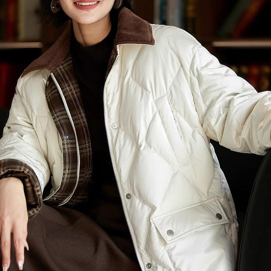 Damen Steppjacke mit karierten Akzenten Nord Taschen