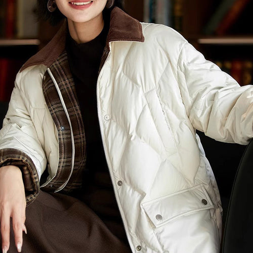 Damen Steppjacke mit karierten Akzenten Nord Taschen