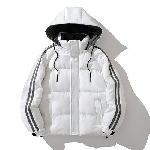 Unisex Wattierte Kapuzenjacke mit Kordelzug und Kontraststreifen Nord Taschen