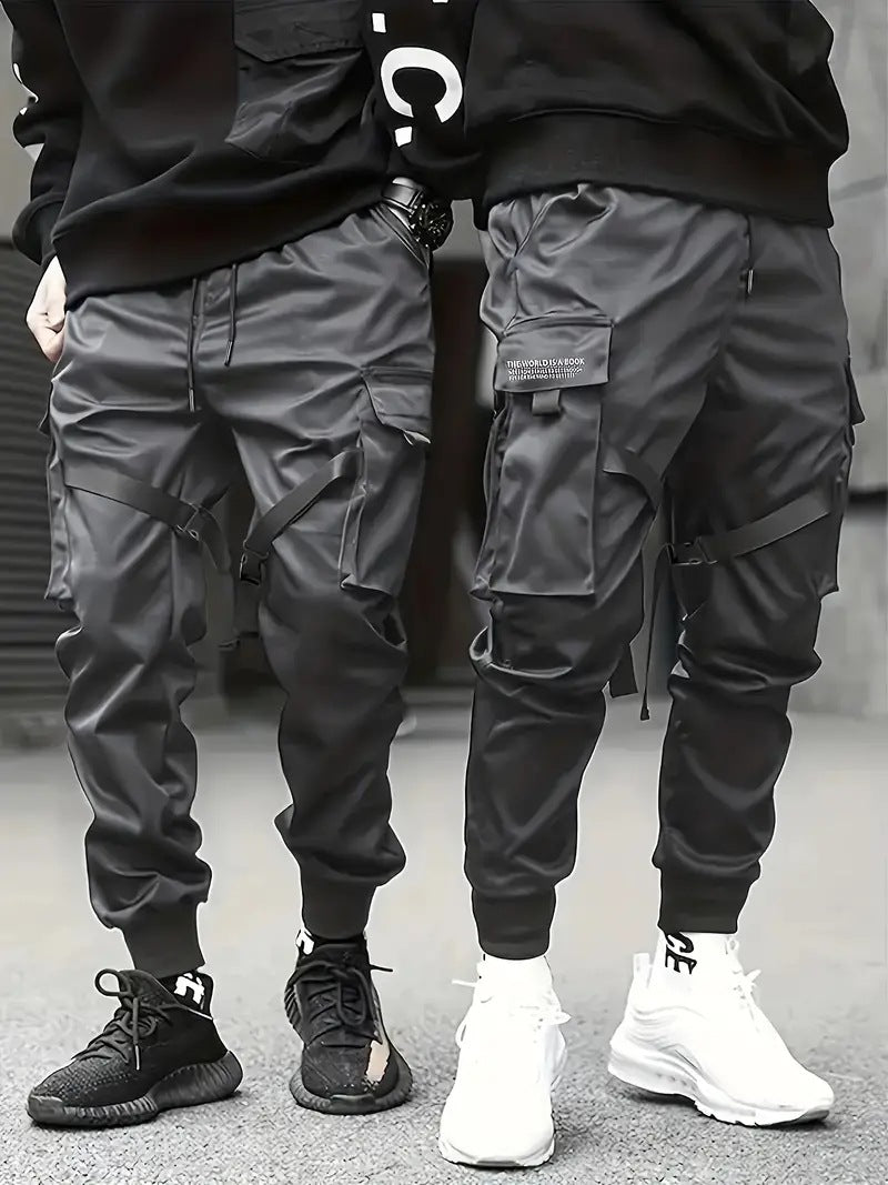 Herren Technische Cargo-Jogginghose mit Mehrfachtaschen, Gurtriemen & elastischem Bündchen Nord Taschen