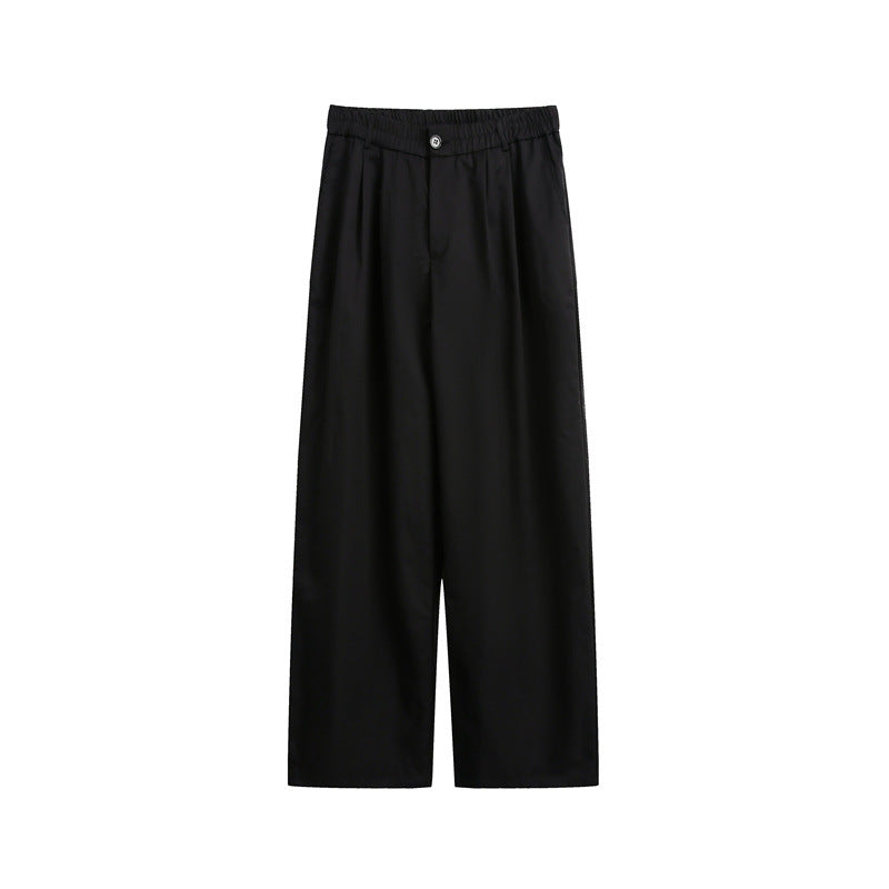 Damen Lockerweite Palazzo‑Hose mit elastischem Bund, Bundfalten und geradem Bein Nord Taschen