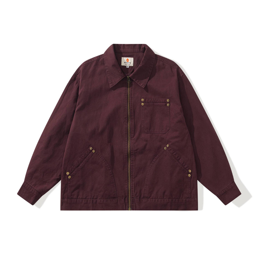 Unisex Boxy-Workerjacke aus robustem Twill mit Metallreißverschluss und Multitaschen Nord Taschen