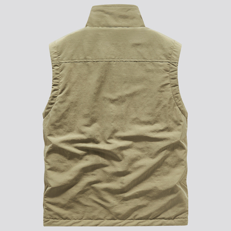 Herren Outdoor-Utilityweste mit Fleece-Innenlage, hohem Stehkragen und Frontklappentaschen Nord Taschen