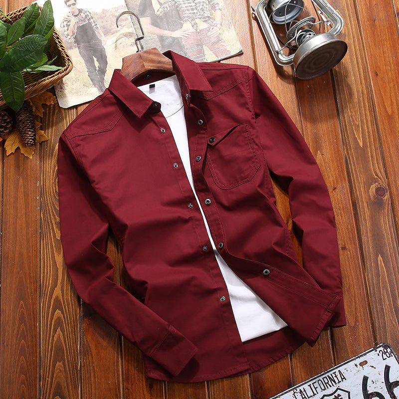 Herren Canvas-Overshirt im Worker‑Look mit Brustpattentasche und Western‑Nahtführung Nord Taschen