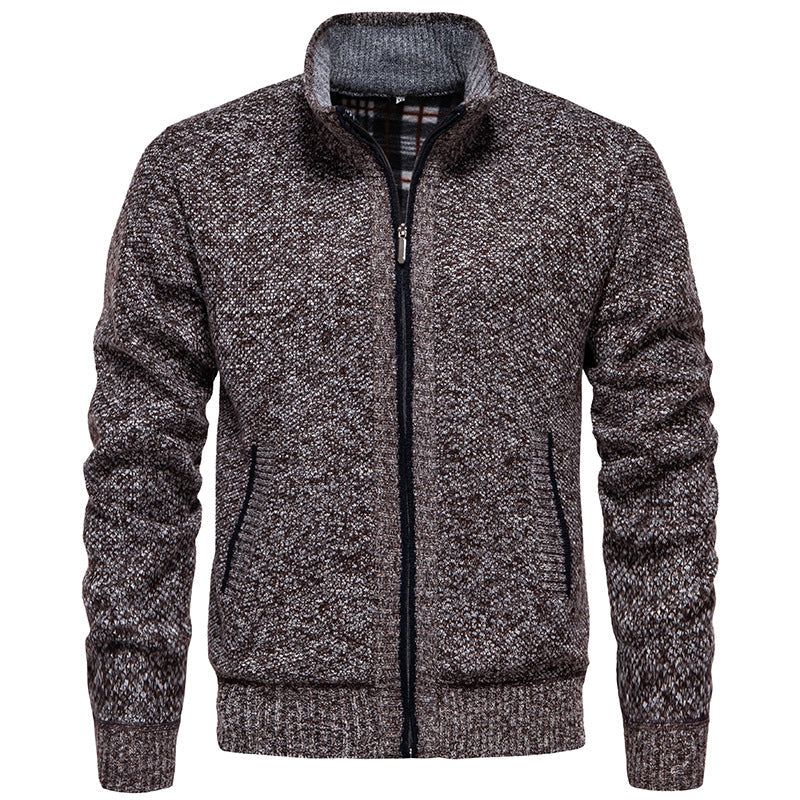 Herren Strickjacke mit hohem Kragen und praktischem Reißverschluss Nord Taschen