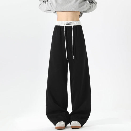 Damen Weite Loungehose mit elastischem Bund, Tunnelzug und fließender Oversize-Silhouette Nord Taschen